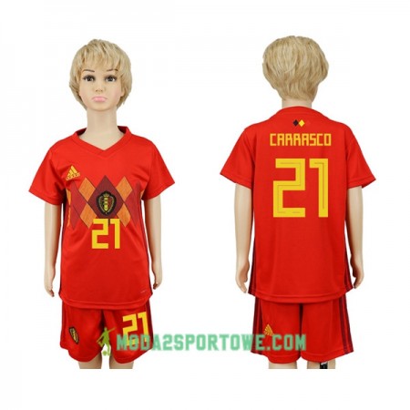 Koszulka Belgia Carrasco 21 Dziecięcy Mistrzostwa Świata 2018 Domowe Stroje Piłkarskie